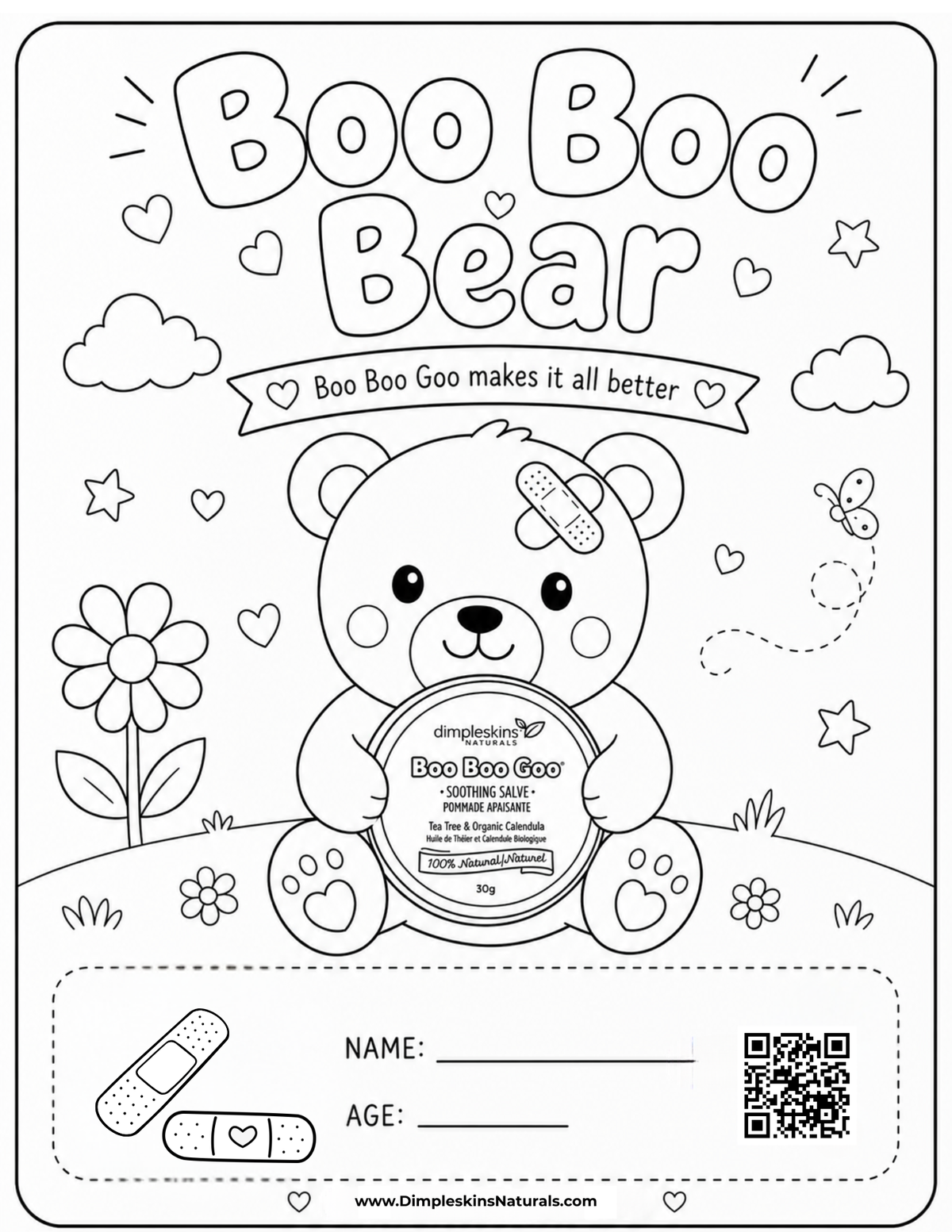 Boo Boo Bear Colouring Page