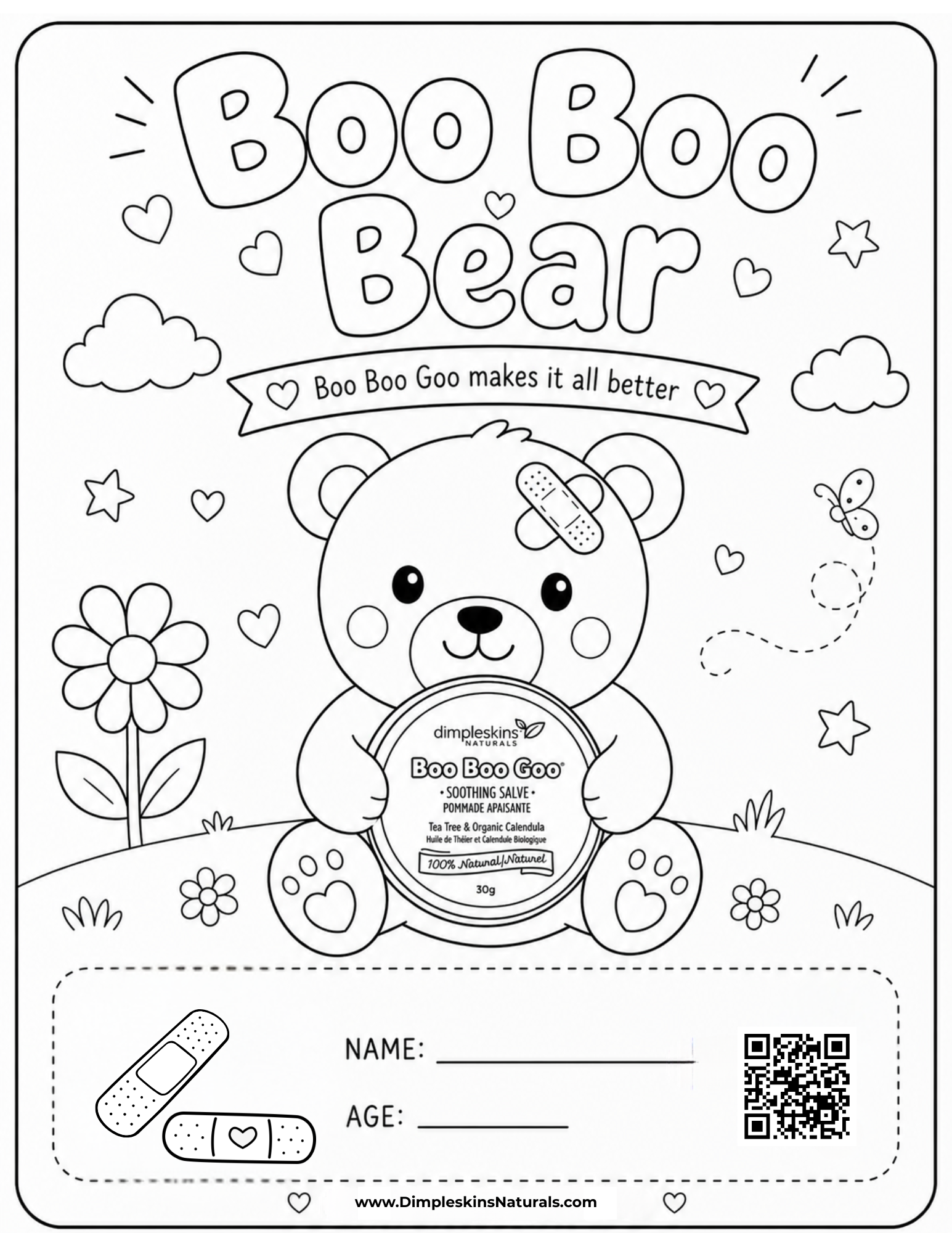 Boo Boo Bear Colouring Page